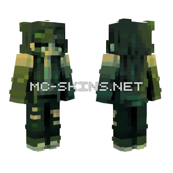 Dark Green Hoodie, front and back