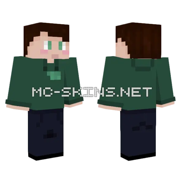 Dark Green Jacket Boy, front and back