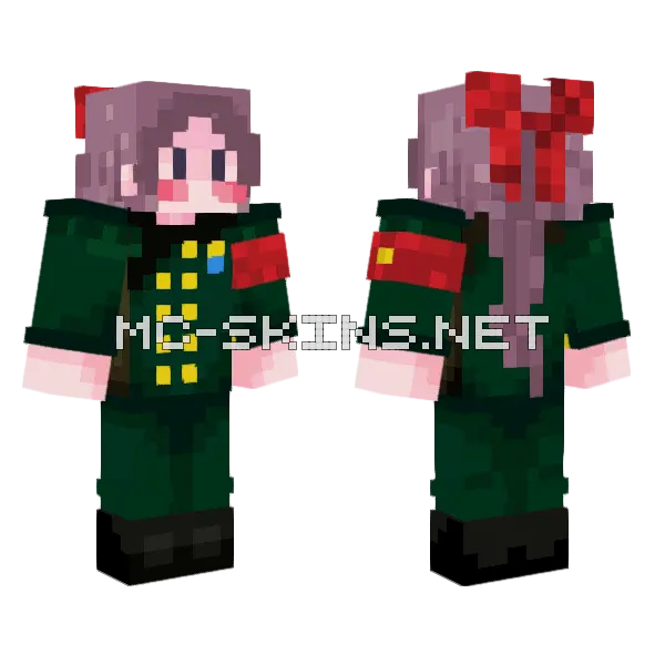 Dark Green Military Uniform, front and back