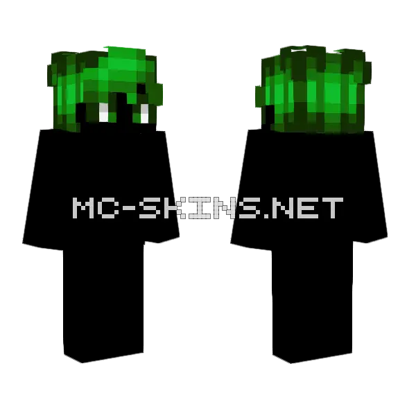 Dark Green Slimey Fade Minecraft skin, front and back