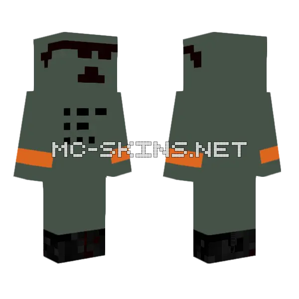 Dark Green Soldier, front and back