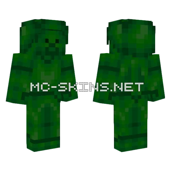 Dark Green Steve Minecraft skin, front and back