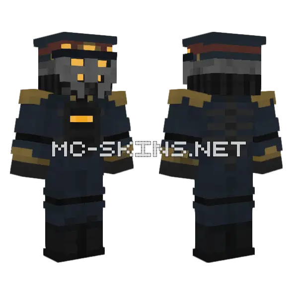 Dark Guard Uniform Minecraft skin, front and back