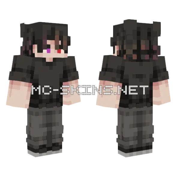 Dark Haired Anime Boy, front and back