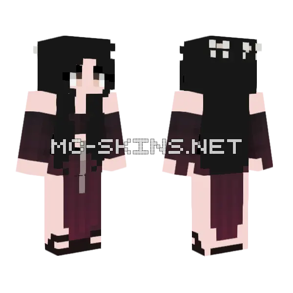 Dark Haired Girl Minecraft skin, front and back