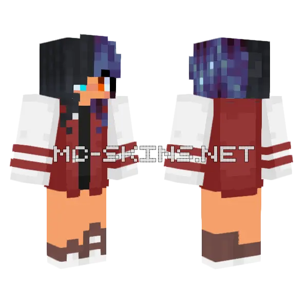Dark Haired School Uniform, front and back