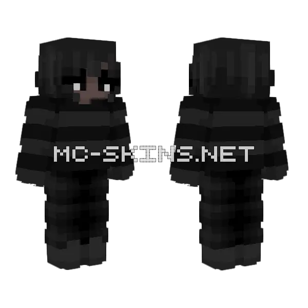 Dark Halloween Girl Minecraft skin, front and back