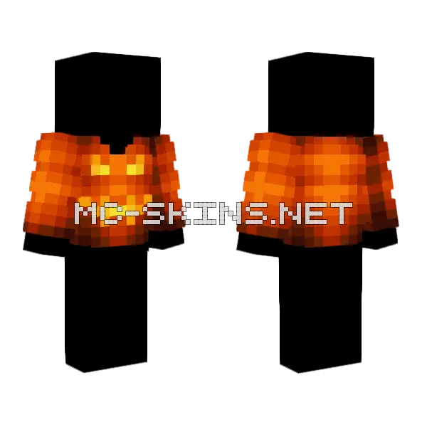 Dark Halloween Pumpkin Sweater Minecraft skin, front and back