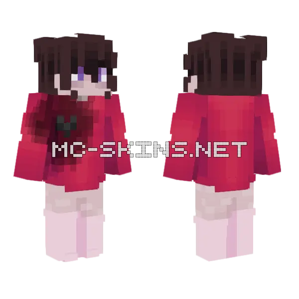 Dark Heart Minecraft skin, front and back