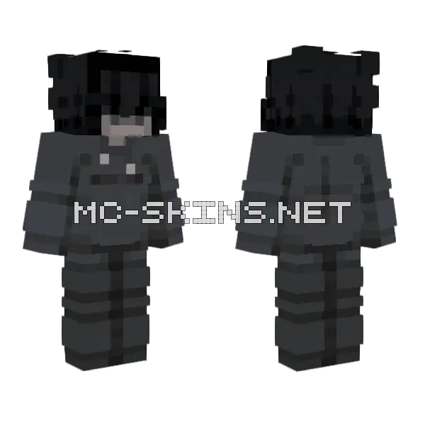 Dark Hooded Figure Minecraft skin, front and back