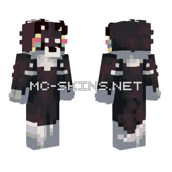 Dark Hooded Figure Minecraft skin, front and back