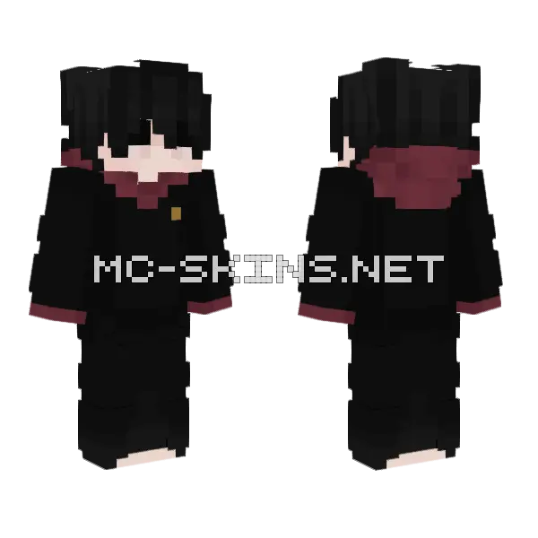 Dark Hoodie Boy, front and back