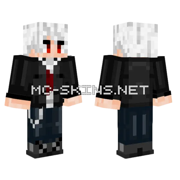 Dark Hoodie Boy Minecraft skin, front and back