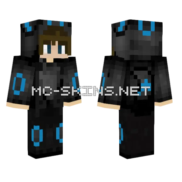 Dark Hoodie Boy, front and back