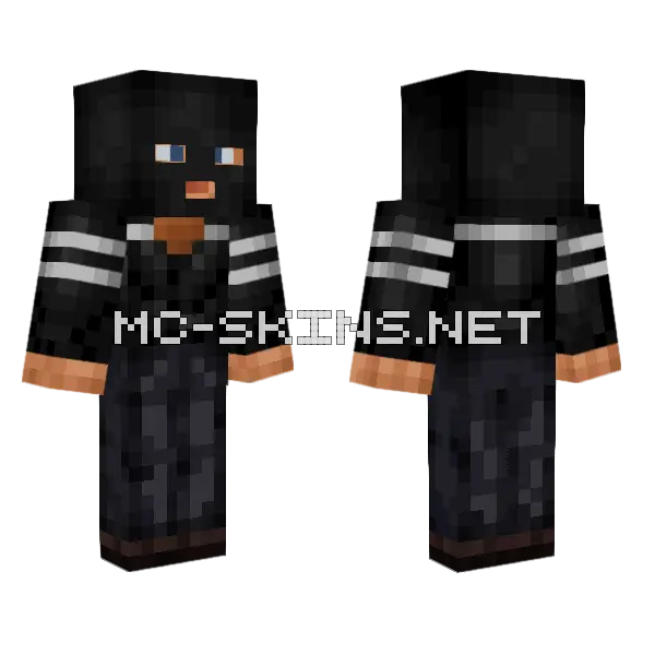 Dark Hoodie Boy, front and back