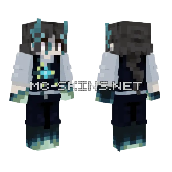 Dark Hoodie Character, front and back
