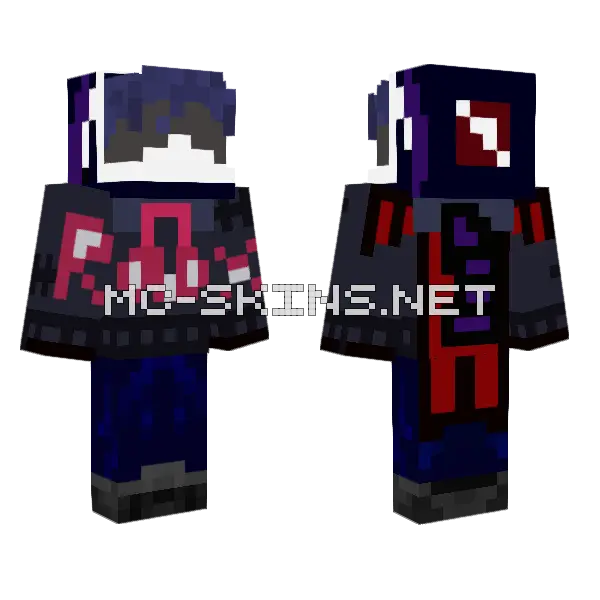 Dark Hoodie Character, front and back