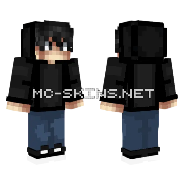 Dark Hoodie Outfit, front and back