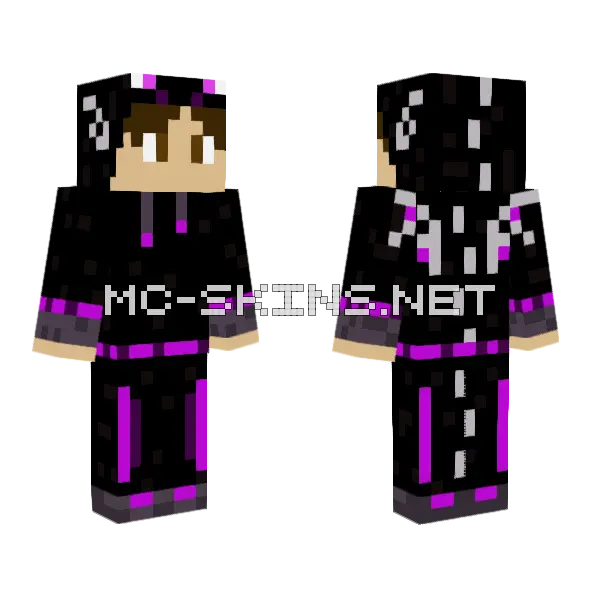 Dark Hoodie With Accents, front and back
