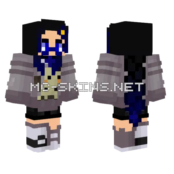 Dark Kim Mimikyu Outfit Minecraft skin, front and back