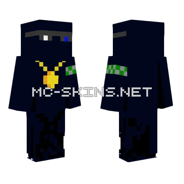 Dark Knight Armor Minecraft skin, front and back