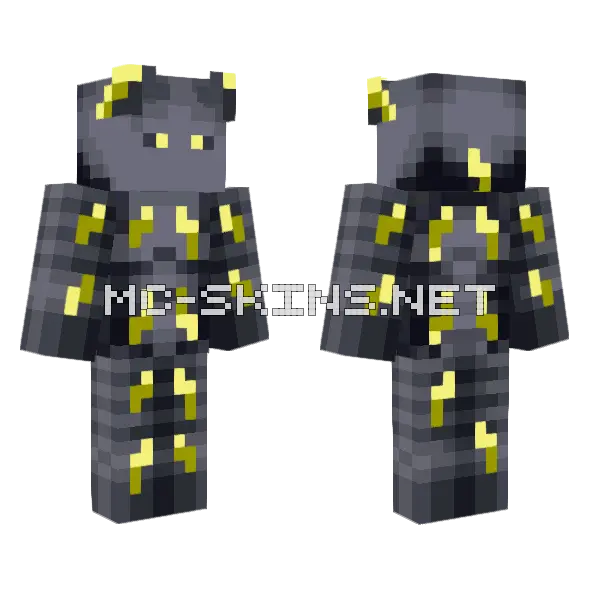 Dark Knight Armor Minecraft skin, front and back