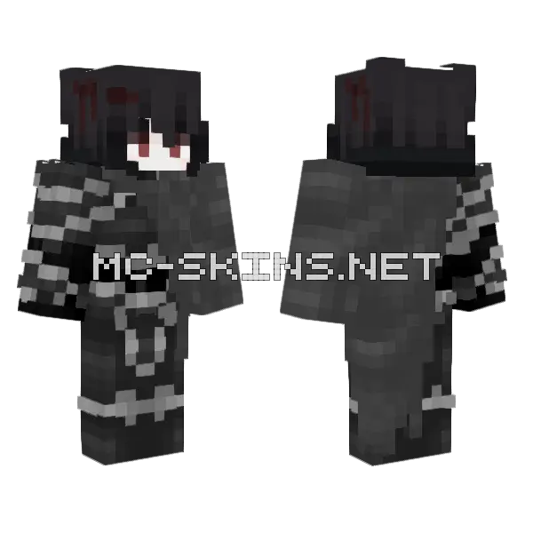 Dark Knight Armor Minecraft skin, front and back