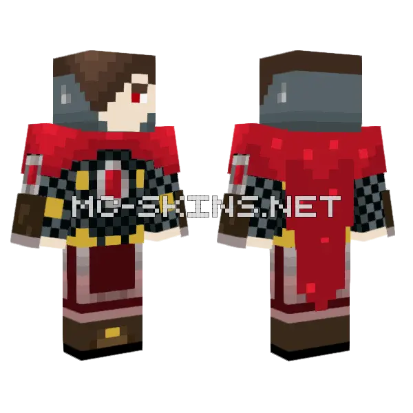 Dark Knight Without Helmet Minecraft skin, front and back