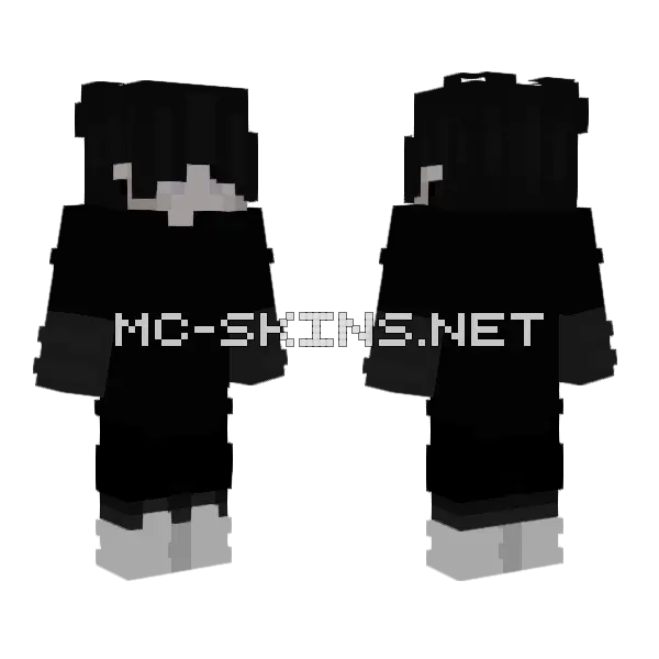 Dark Long Sleeve Minecraft skin, front and back