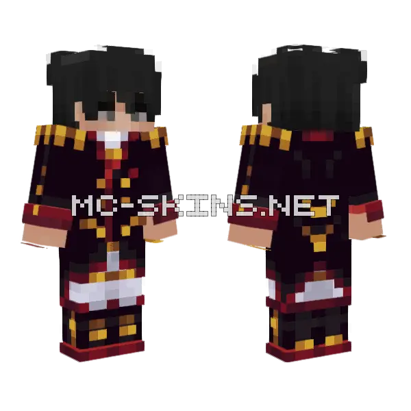 Dark Military Uniform Minecraft skin, front and back