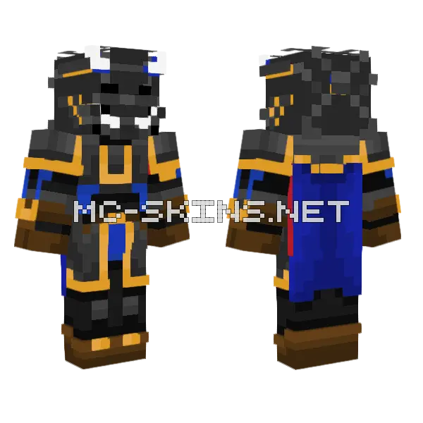 Dark Oni Azul Minecraft skin, front and back