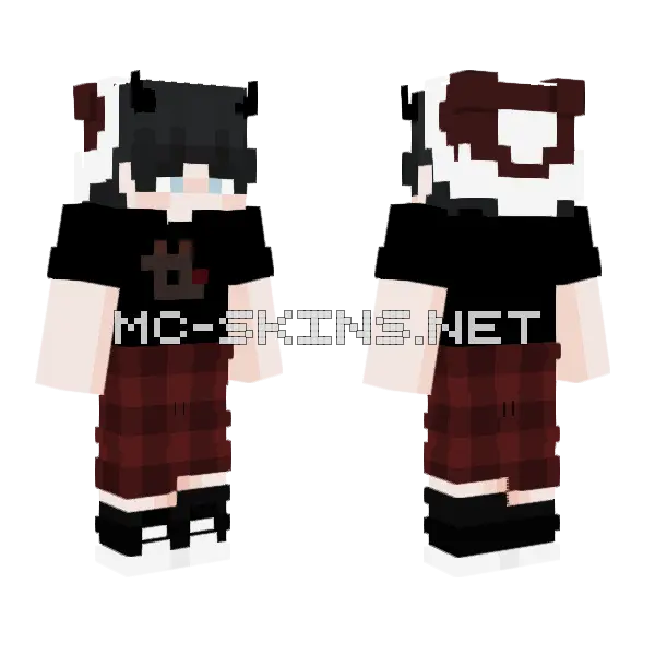 Dark Plaid Boy Minecraft skin, front and back