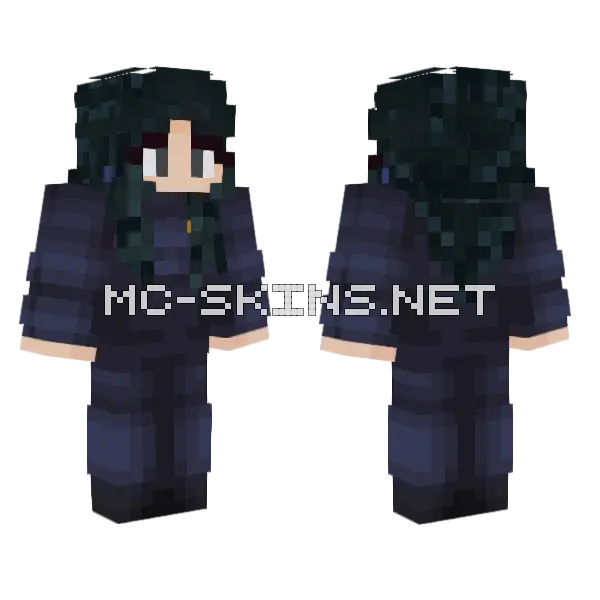 Dark Plaid School Uniform, front and back