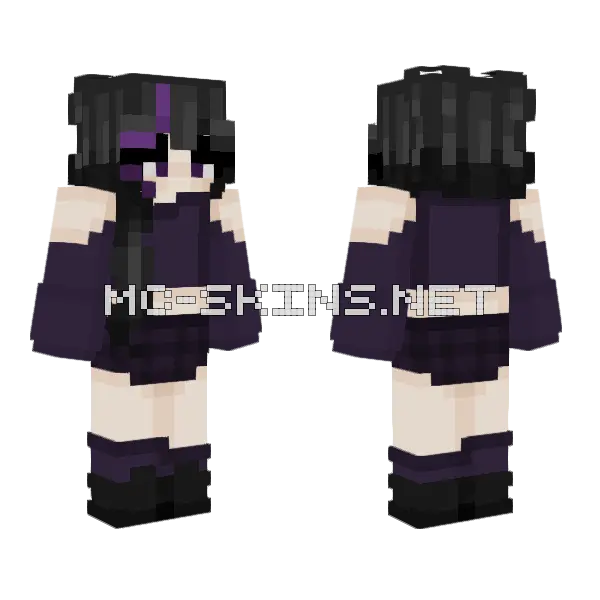 Dark Purple Girl Minecraft skin, front and back