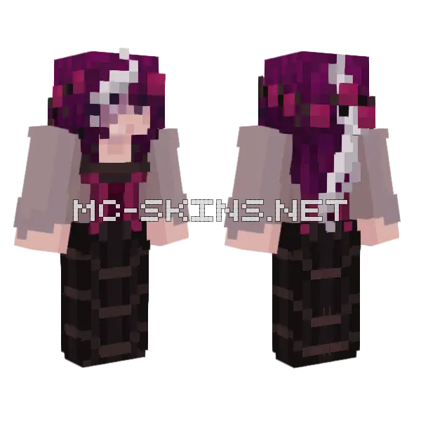 Dark Purple Hooded Figure, front and back