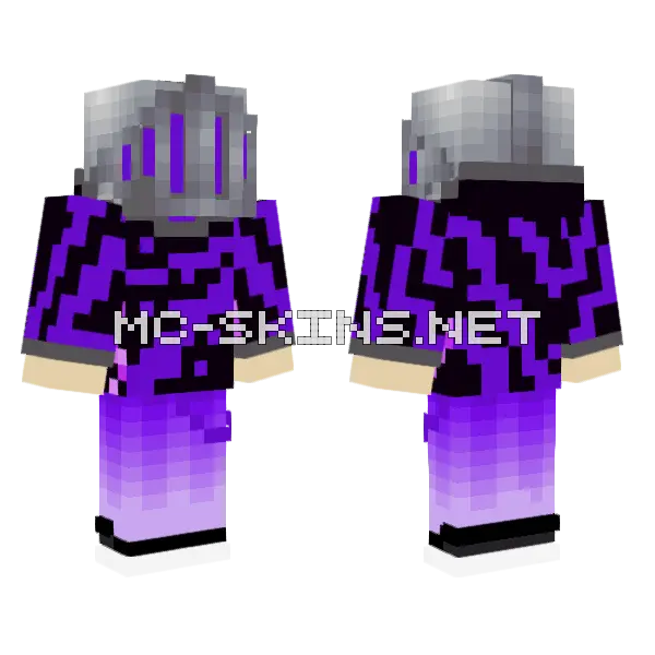 Dark Purple Knight Minecraft skin, front and back