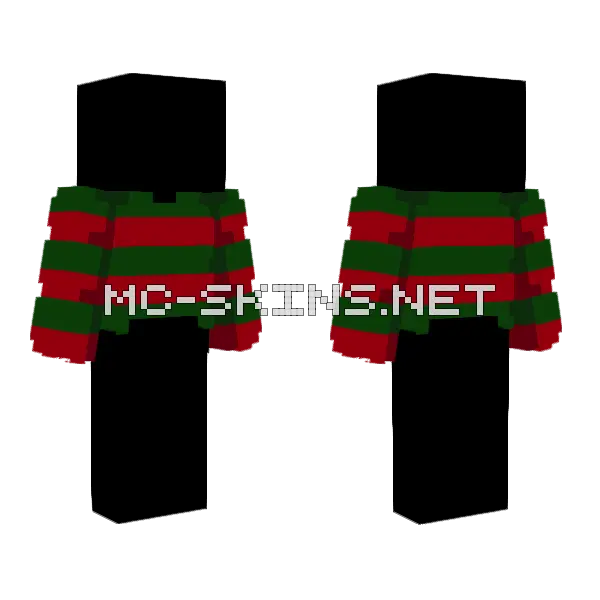 Dark Red Green Stripe Sweater Minecraft skin, front and back
