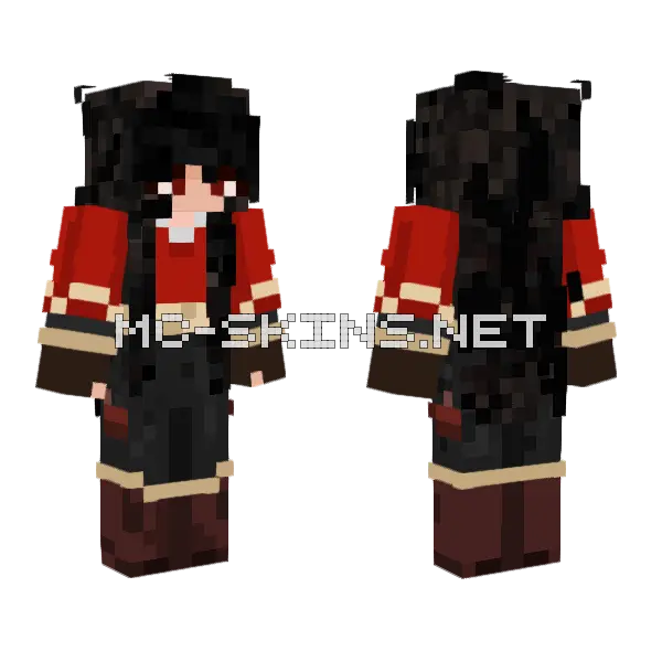 Dark Red Hooded Figure, front and back