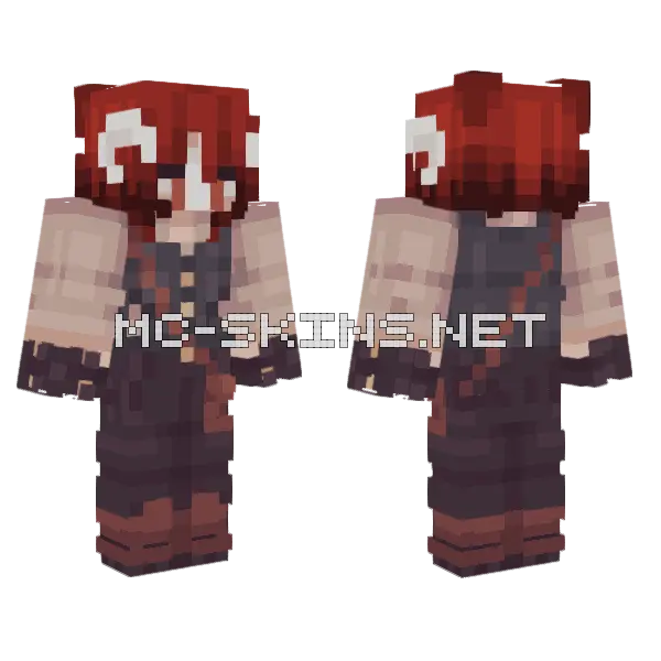 Dark Red Hooded Figure, front and back