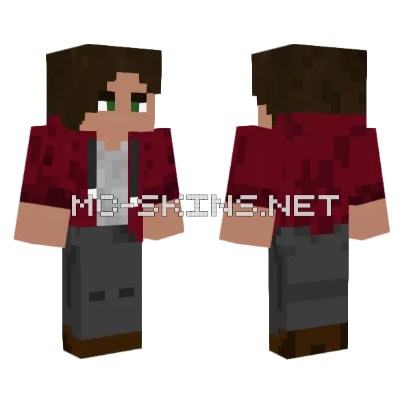 Dark Red Jacket Outfit, front and back
