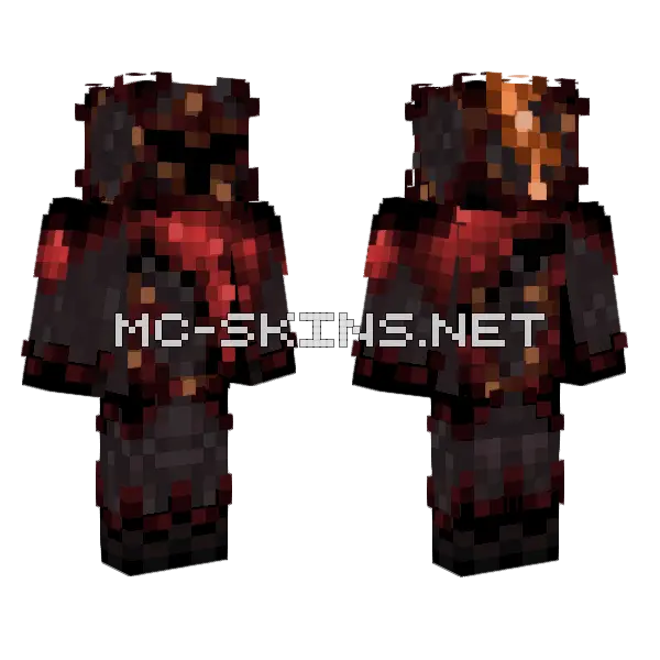 Dark Red Knight Minecraft skin, front and back