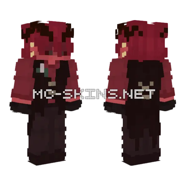 Dark Red Mage Minecraft skin, front and back