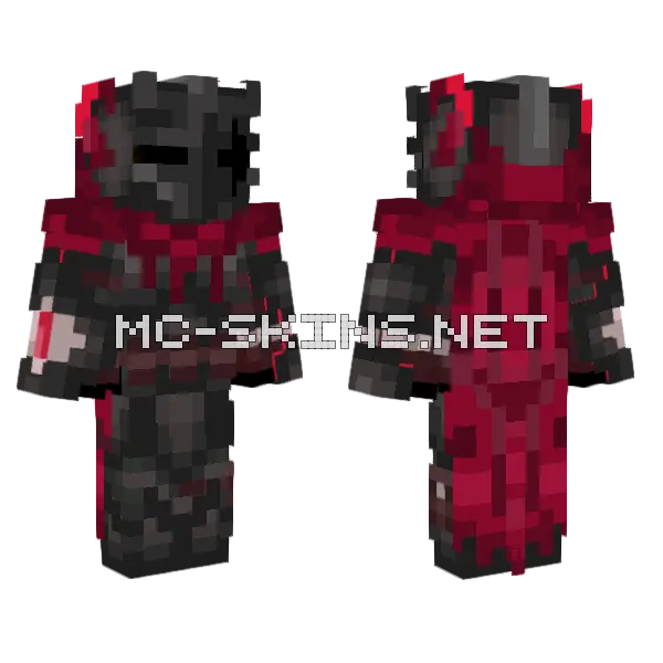 Dark Red Robot Minecraft skin, front and back