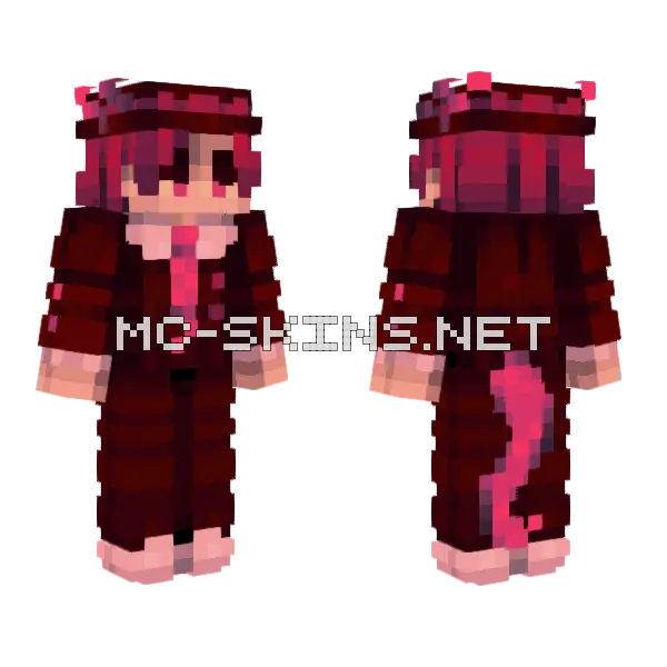 Dark Red School Uniform, front and back