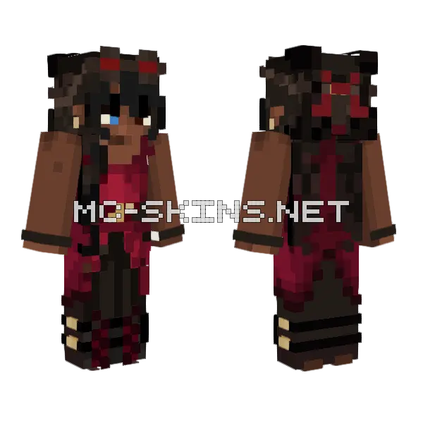 Dark Red Vest Outfit, front and back