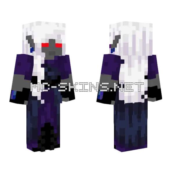 Dark Robot Warrior Minecraft skin, front and back
