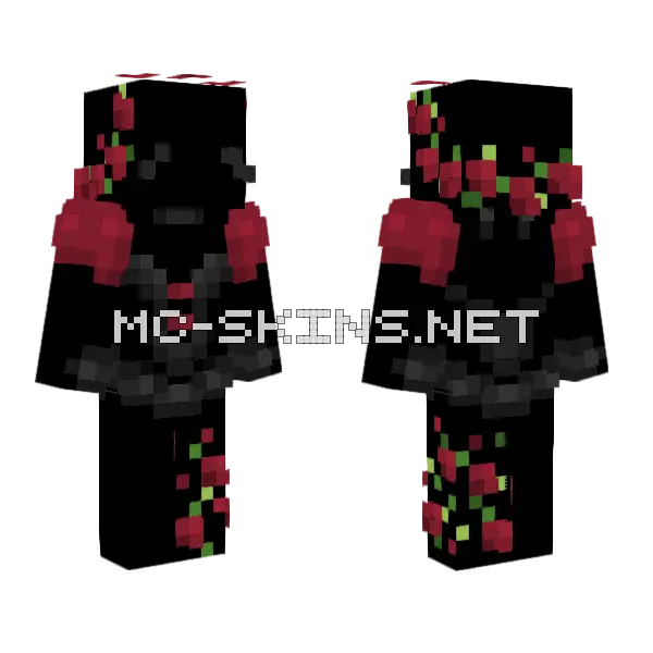 Dark Roses Ballerina Dress Minecraft skin, front and back