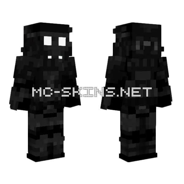 Dark RQ Trooper Minecraft skin, front and back