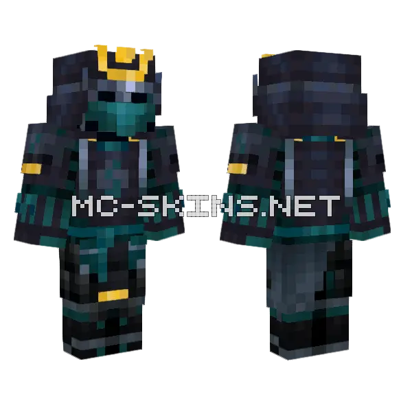 Dark Samurai Minecraft skin, front and back