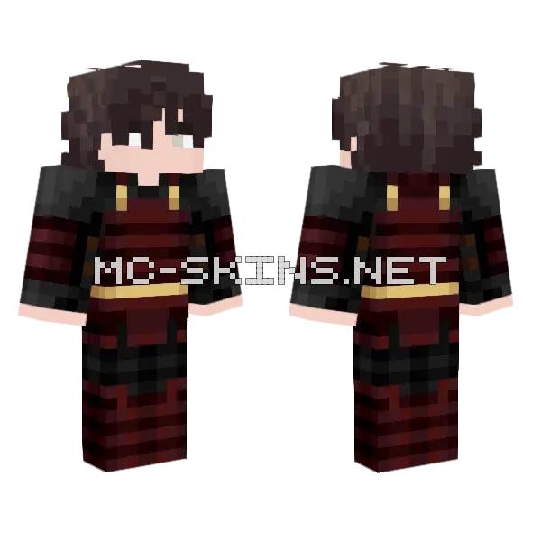 Dark Samurai Armor Minecraft skin, front and back